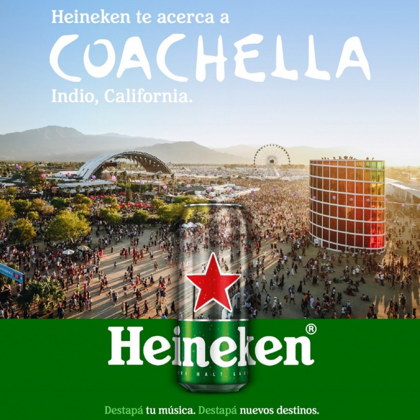 HEINEKEN TE ACERCA A LOS MEJORES FESTIVALES DEL MUNDO: CON EL DESIERTO DE CALIFORNIA COMO UN MAIN STAGE ÉPICO,  HEINEKEN TE LLEVA A... ¡COACHELLA!
