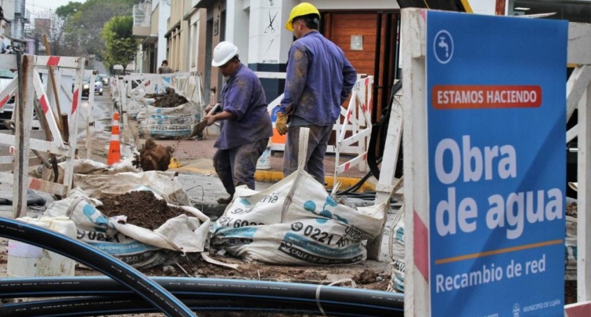 Avanza la renovación de la red de agua corriente en el centro de Luján