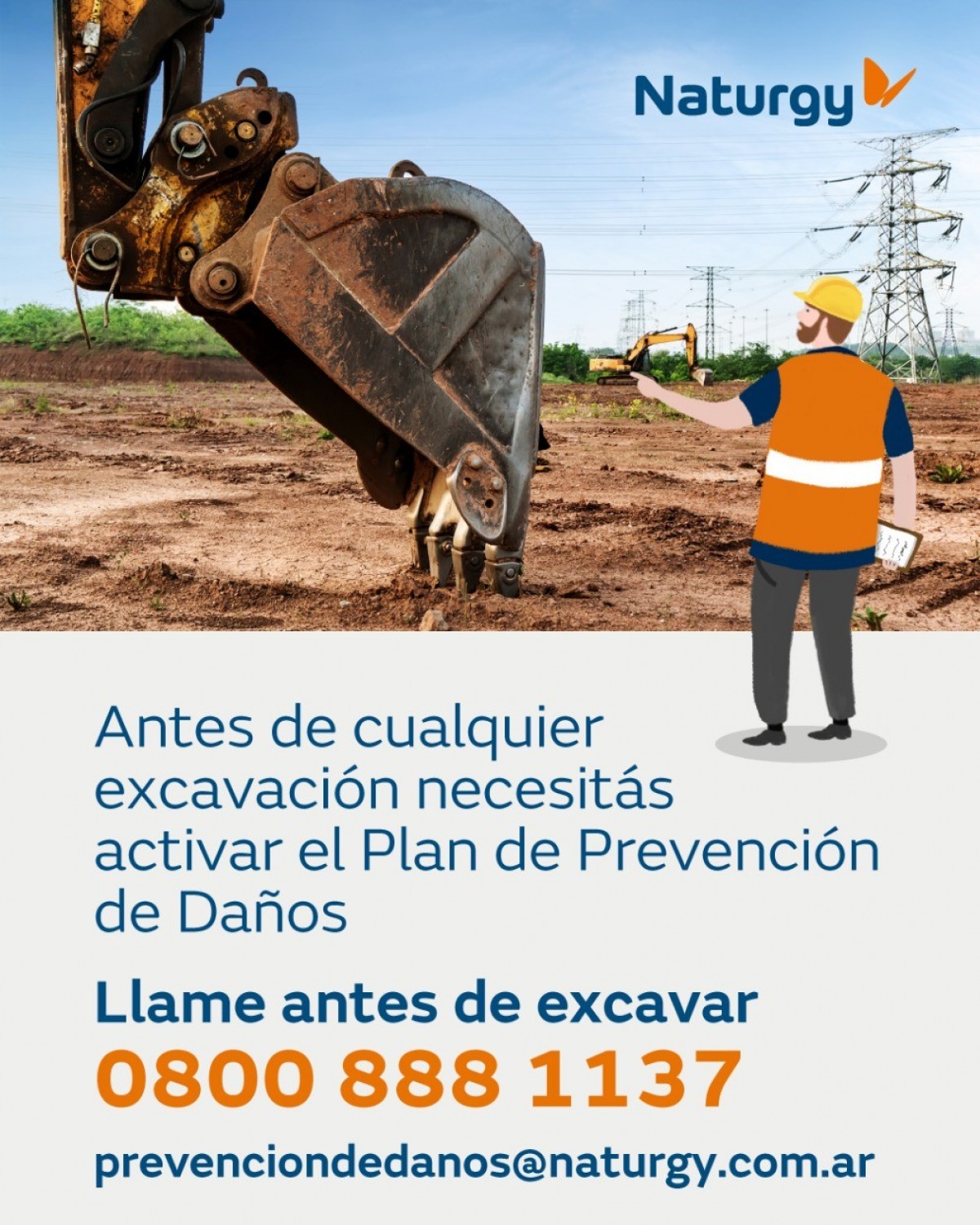 “Llame antes de excavar” la campaña de seguridad de Naturgy