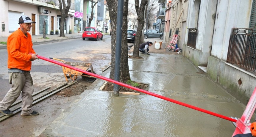 Continúa la reconstrucción de veredas en el centro de la ciudad