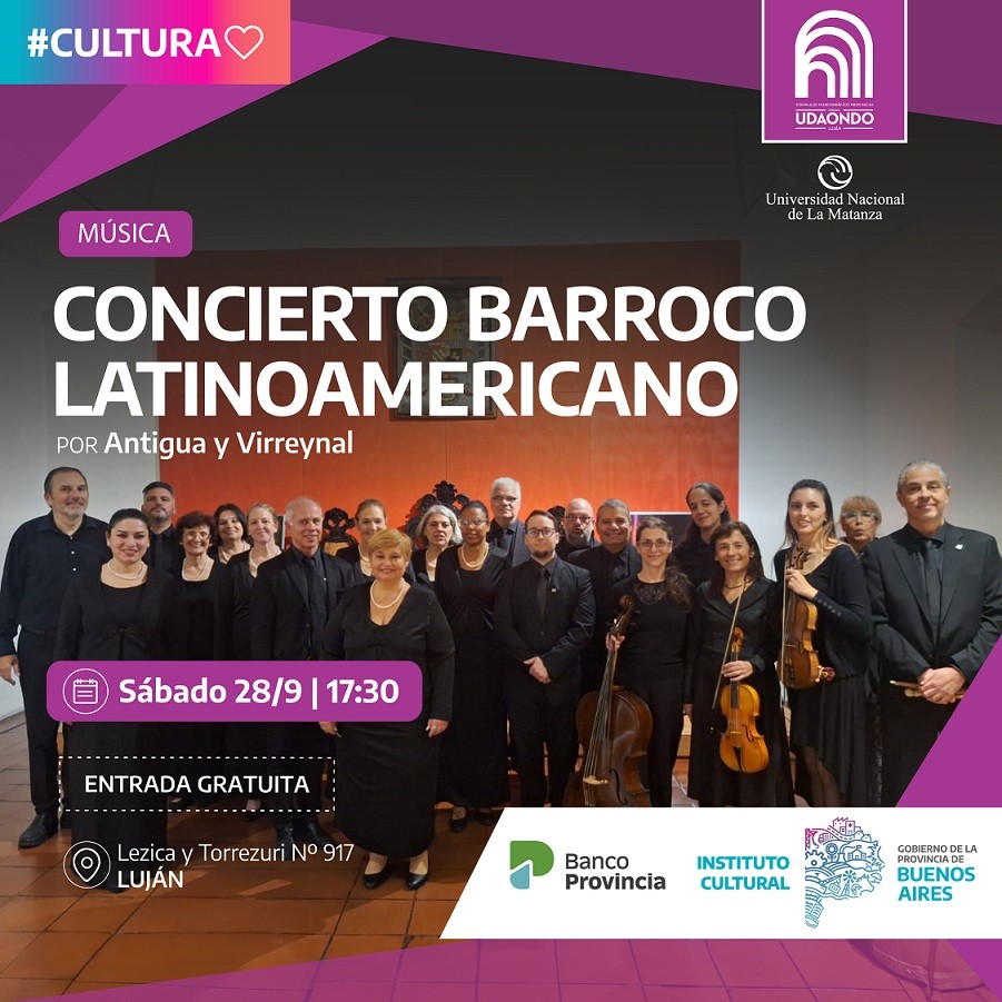 Se realizará un Concierto Barroco Latinoamericano en el Complejo Udaondo