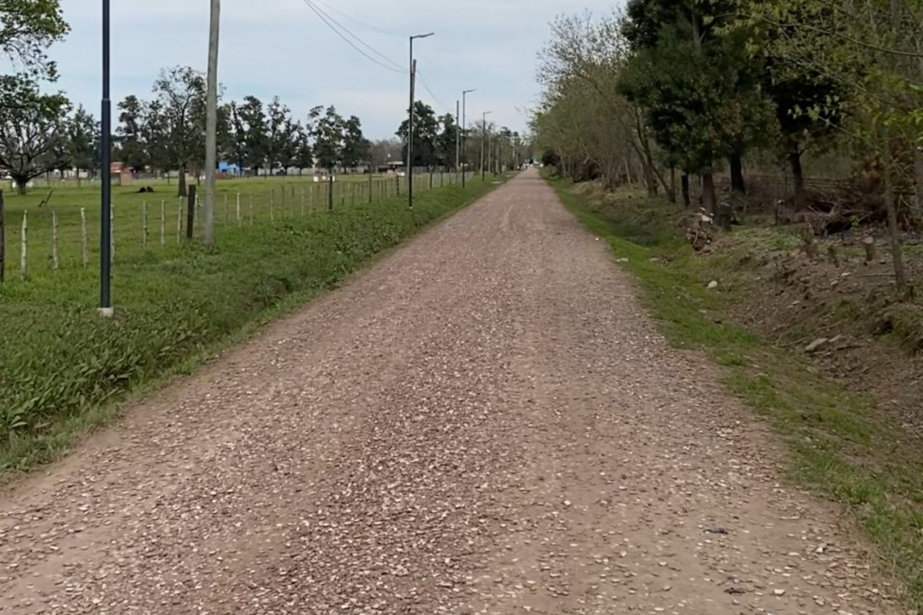 Plan de mejoramiento vial con cerámica partida en la totalidad de Cortínez