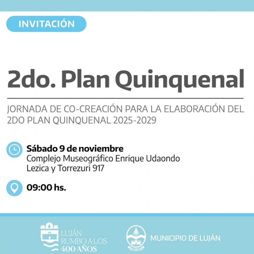 Jornada de participación sobre el segundo Plan Quinquenal de Luján